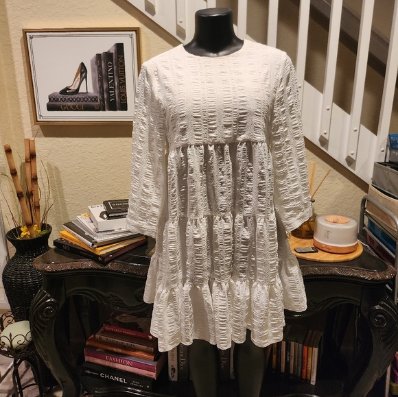 Zara Dresses & Skirts - Zara Textured Tiered Babydoll Sharon Dress size XS NEW